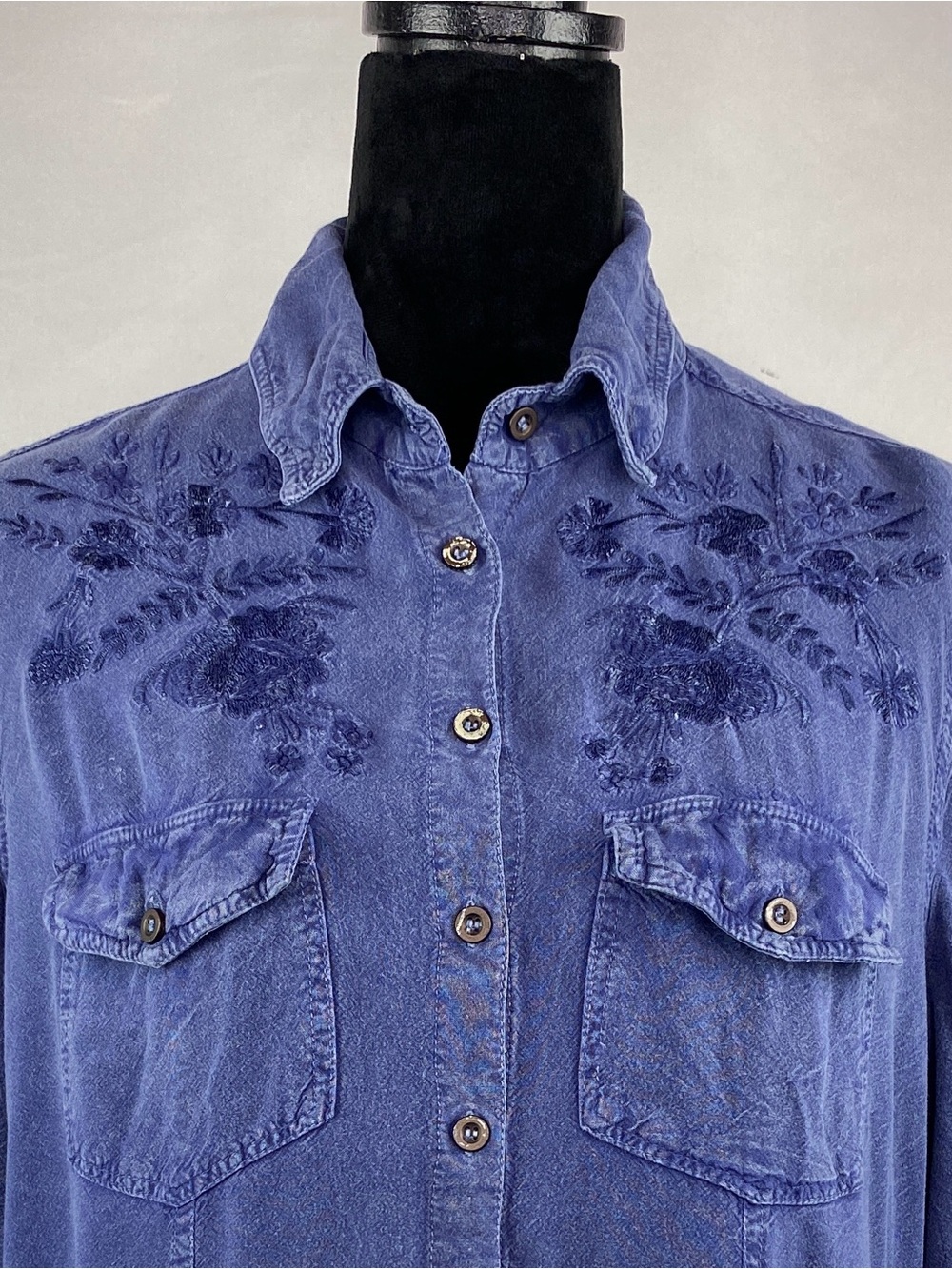Back In The Saddle Western Floral Embroidered Corset Back Blouse Top Size 1X - Picture 2 of 6